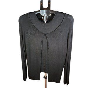 Jessica Ash Black Twin Sweater Set With Accent Black Beading Size XL. New W Tag